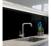 KitchenYeah© Crédence Adhésive Cuisine 60x300 cm Résistant À La Chaleur Plaque Adhesif Fond De Hotte Interieur Cuisson Sur Mesure Chat - Bleu - Animal - Noir