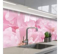 KitchenYeah© Crédence Adhésive Cuisine 80x200 cm Résistant À La Chaleur Plaque Adhesif Fond De Hotte Interieur Cuisson Sur Mesure Floraison - Fleurs - Rose - Pivoine