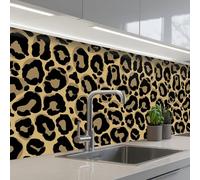 KitchenYeah© Crédence Adhésive Cuisine 80x250 cm Résistant À La Chaleur Plaque Adhesif Fond De Hotte Interieur Cuisson Sur Mesure Imprimé panthère - Motifs - Léopard