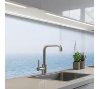 KitchenYeah© Crédence Adhésive Cuisine 80x400 cm Résistant À La Chaleur Plaque Adhesif Fond De Hotte Interieur Cuisson Sur Mesure Horizon - Voilier - Mer