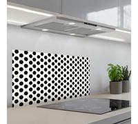 KitchenYeah© Credence Adhesive Pour Cuisine 45x90 cm Panneau Mural Adhesif Fond De Hotte Plaque Pvc Murale Peel And Stick Protege Mur Classique - Pois - Noir