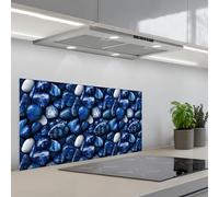 KitchenYeah© Credence Adhesive Pour Cuisine 45x90 cm Panneau Mural Adhesif Fond De Hotte Plaque Pvc Murale Peel And Stick Protege Mur Luxe - Bleu - Marbre - Pierres