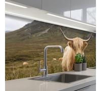 KitchenYeah© Credence Adhesive Pour Cuisine 60x200 cm Panneau Mural Adhesif Fond De Hotte Plaque Pvc Murale Peel And Stick Protege Mur Scotch highlander - Bergen - Champ d'herbe