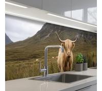 KitchenYeah© Credence Adhesive Pour Cuisine 60x300 cm Panneau Mural Adhesif Fond De Hotte Plaque Pvc Murale Peel And Stick Protege Mur Scotch highlander - Bergen - Champ d'herbe