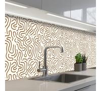 KitchenYeah© Credence Adhesive Pour Cuisine 60x300 cm Panneau Mural Adhesif Fond De Hotte Plaque Pvc Murale Peel And Stick Protege Mur Minimaliste - Motif - Terracotta