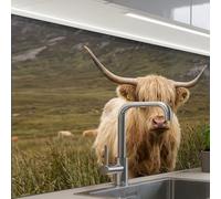 KitchenYeah© Credence Adhesive Pour Cuisine 60x80 cm Panneau Mural Adhesif Fond De Hotte Plaque Pvc Murale Peel And Stick Protege Mur Scotch highlander - Bergen - Champ d'herbe