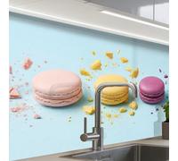 KitchenYeah© Credence Adhesive Pour Cuisine 60x80 cm Panneau Mural Adhesif Fond De Hotte Plaque Pvc Murale Peel And Stick Protege Mur Macarons - Colorés - Pastel