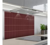 KitchenYeah© Credence Adhesive Pour Cuisine 60x90 cm Panneau Mural Adhesif Fond De Hotte Plaque Pvc Murale Peel And Stick Protege Mur Lignes - Motif - Bordeaux