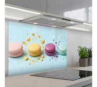 KitchenYeah© Credence Adhesive Pour Cuisine 60x90 cm Panneau Mural Adhesif Fond De Hotte Plaque Pvc Murale Peel And Stick Protege Mur Macarons - Colorés - Pastel