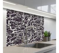 KitchenYeah© Credence Adhesive Pour Cuisine 80x100 cm Panneau Mural Adhesif Fond De Hotte Plaque Pvc Murale Peel And Stick Protege Mur Splash - Aquarelle - Blanc