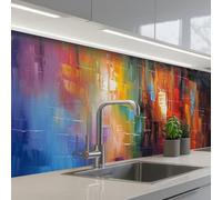 KitchenYeah© Credence Adhesive Pour Cuisine 80x150 cm Panneau Mural Adhesif Fond De Hotte Plaque Pvc Murale Peel And Stick Protege Mur Maisons sur les canaux - Art - Peinture - Amsterdam