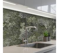 KitchenYeah© Credence Adhesive Pour Cuisine 80x150 cm Panneau Mural Adhesif Fond De Hotte Plaque Pvc Murale Peel And Stick Protege Mur Vert - Rouille - Taches