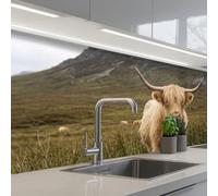 KitchenYeah© Credence Adhesive Pour Cuisine 80x150 cm Panneau Mural Adhesif Fond De Hotte Plaque Pvc Murale Peel And Stick Protege Mur Scotch highlander - Bergen - Champ d'herbe