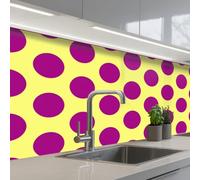KitchenYeah© Credence Adhesive Pour Cuisine 80x150 cm Panneau Mural Adhesif Fond De Hotte Plaque Pvc Murale Peel And Stick Protege Mur Points - Classique - Jaune