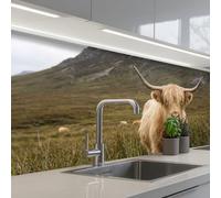 KitchenYeah© Credence Adhesive Pour Cuisine 80x200 cm Panneau Mural Adhesif Fond De Hotte Plaque Pvc Murale Peel And Stick Protege Mur Scotch highlander - Bergen - Champ d'herbe