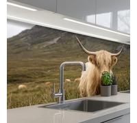 KitchenYeah© Credence Adhesive Pour Cuisine 80x250 cm Panneau Mural Adhesif Fond De Hotte Plaque Pvc Murale Peel And Stick Protege Mur Scotch highlander - Bergen - Champ d'herbe