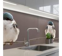 KitchenYeah© Credence Adhesive Pour Cuisine 80x300 cm Panneau Mural Adhesif Fond De Hotte Plaque Pvc Murale Peel And Stick Protege Mur Oiseaux - Animaux - Fil - Portrait