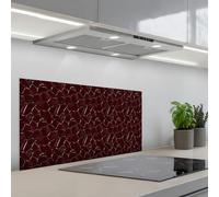 KitchenYeah© Crédence Adhésive Résistant À La Chaleur 45x90 cm Protection Mur Cuisine Panneaux Muraux Adhesif Panneau Decoratif Interieur Mosaïque - Carrelage - Rouge bourgogne