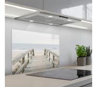 KitchenYeah© Crédence Adhésive Résistant À La Chaleur 50x70 cm Protection Mur Cuisine Panneaux Muraux Adhesif Panneau Decoratif Interieur Dunes - Ponts - Océan
