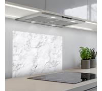 KitchenYeah© Crédence Adhésive Résistant À La Chaleur 50x70 cm Protection Mur Cuisine Panneaux Muraux Adhesif Panneau Decoratif Interieur Classique - Marbre - Veines - Gris