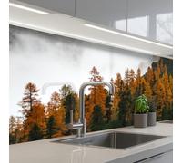 KitchenYeah© Crédence Adhésive Résistant À La Chaleur 60x200 cm Protection Mur Cuisine Panneaux Muraux Adhesif Panneau Decoratif Interieur Montagne - Brouillard - Forêt