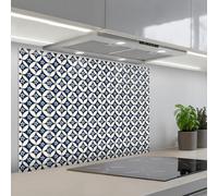 KitchenYeah© Crédence Adhésive Résistant À La Chaleur 60x90 cm Protection Mur Cuisine Panneaux Muraux Adhesif Panneau Decoratif Interieur Japon - Motifs - Bleu