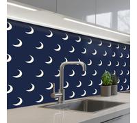KitchenYeah© Crédence Adhésive Résistant À La Chaleur 80x200 cm Protection Mur Cuisine Panneaux Muraux Adhesif Panneau Decoratif Interieur Motif - Crinière - Bleu