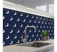KitchenYeah© Crédence Adhésive Résistant À La Chaleur 80x250 cm Protection Mur Cuisine Panneaux Muraux Adhesif Panneau Decoratif Interieur Motif - Crinière - Bleu