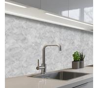KitchenYeah© Crédence Adhésive Résistant À La Chaleur 80x300 cm Protection Mur Cuisine Panneaux Muraux Adhesif Panneau Decoratif Interieur Gris - Marbre - Mat