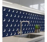 KitchenYeah© Crédence Adhésive Résistant À La Chaleur 80x400 cm Protection Mur Cuisine Panneaux Muraux Adhesif Panneau Decoratif Interieur Motif - Crinière - Bleu