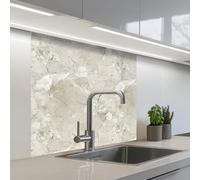 KitchenYeah© Crédence Adhésive Résistant À La Chaleur 80x80 cm Protection Mur Cuisine Panneaux Muraux Adhesif Panneau Decoratif Interieur Marbre - Gris - Veines