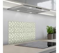 KitchenYeah© Credence Cuisine 40x60 cm Adhesif Protection Mur Plaque De Cuisson Plastique Rigide Revetement Murale À Coller Ornement curly - Tile - Green
