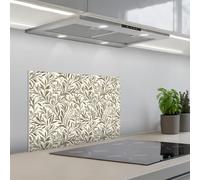 KitchenYeah© Credence Cuisine 40x60 cm Adhesif Protection Mur Plaque De Cuisson Plastique Rigide Revetement Murale À Coller Branches - Botanique - Taupe