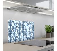 KitchenYeah© Credence Cuisine 40x60 cm Adhesif Protection Mur Plaque De Cuisson Plastique Rigide Revetement Murale À Coller Motif - Rayures - Bleu