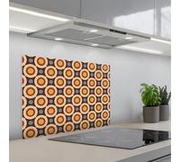 KitchenYeah© Credence Cuisine 50x70 cm Adhesif Protection Mur Plaque De Cuisson Plastique Rigide Revetement Murale À Coller Rétro - Vintage - Design - Cercle