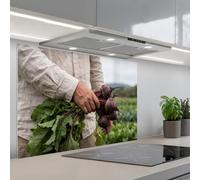 KitchenYeah© Credence Cuisine 55x80 cm Adhesif Protection Mur Plaque De Cuisson Plastique Rigide Revetement Murale À Coller Betteraves - Fraîches - Potager