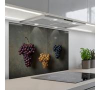 KitchenYeah© Credence Cuisine 55x80 cm Adhesif Protection Mur Plaque De Cuisson Plastique Rigide Revetement Murale À Coller Raisins - Coloré