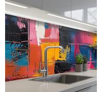 KitchenYeah© Credence Cuisine 60x200 cm Adhesif Protection Mur Plaque De Cuisson Plastique Rigide Revetement Murale À Coller Regard peinture - Art - Moderne - Abstrait