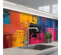 KitchenYeah© Credence Cuisine 60x250 cm Adhesif Protection Mur Plaque De Cuisson Plastique Rigide Revetement Murale À Coller Regard peinture - Art - Moderne - Abstrait