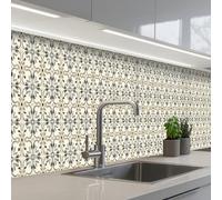 KitchenYeah© Credence Cuisine 60x400 cm Adhesif Protection Mur Plaque De Cuisson Plastique Rigide Revetement Murale À Coller Floral - à motifs - coloré