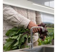 KitchenYeah© Credence Cuisine 60x80 cm Adhesif Protection Mur Plaque De Cuisson Plastique Rigide Revetement Murale À Coller Betteraves - Fraîches - Potager