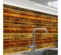 KitchenYeah© Credence Cuisine 60x80 cm Adhesif Protection Mur Plaque De Cuisson Plastique Rigide Revetement Murale À Coller Vintage - Bois - Étagères