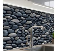 KitchenYeah© Credence Cuisine 60x80 cm Adhesif Protection Mur Plaque De Cuisson Plastique Rigide Revetement Murale À Coller Cool - Gris - Galets