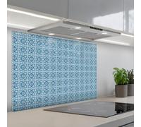 KitchenYeah© Credence Cuisine 60x90 cm Adhesif Protection Mur Plaque De Cuisson Plastique Rigide Revetement Murale À Coller Carreaux - Mosaïque - Turquoise - Bleu