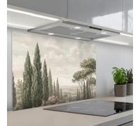 KitchenYeah© Credence Cuisine 60x90 cm Adhesif Protection Mur Plaque De Cuisson Plastique Rigide Revetement Murale À Coller Vallée - Forêt - Nature - Vert