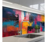 KitchenYeah© Credence Cuisine 80x150 cm Adhesif Protection Mur Plaque De Cuisson Plastique Rigide Revetement Murale À Coller Regard peinture - Art - Moderne - Abstrait