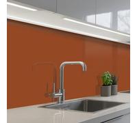 KitchenYeah© Credence Cuisine 80x400 cm Adhesif Protection Mur Plaque De Cuisson Plastique Rigide Revetement Murale À Coller Terracotta - Marron - Palette - Solide - Couleurs - Couleur