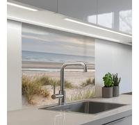 KitchenYeah© Credence Cuisine 80x80 cm Adhesif Protection Mur Plaque De Cuisson Plastique Rigide Revetement Murale À Coller Plage - Nuageux - Dunes