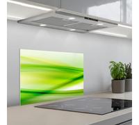 KitchenYeah© Crédence Cuisine À Coller 40x60 cm Protection Plaque De Cuisson Adhesif Plastique Rigide Dalle Murale Vagues - Abstrait - Vert