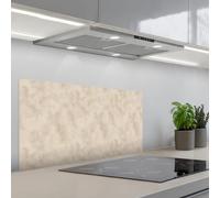 KitchenYeah© Crédence Cuisine À Coller 45x90 cm Protection Plaque De Cuisson Adhesif Plastique Rigide Dalle Murale Texture - Speckles - Beige